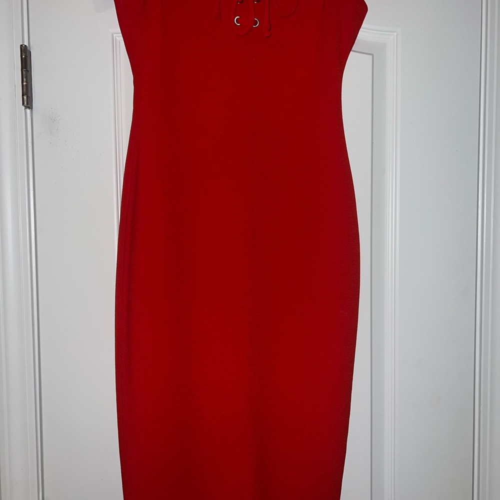 Elegant Strapless Red Dress